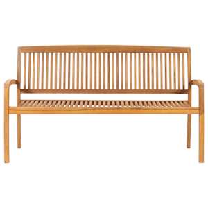 Stohovatelná zahradní lavice s poduškou 159 cm masivní teak - obrázek 3