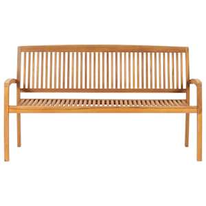 Stohovatelná zahradní lavice s poduškou 159 cm masivní teak - obrázek 3