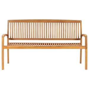Stohovatelná zahradní lavice s poduškou 159 cm masivní teak - obrázek 3