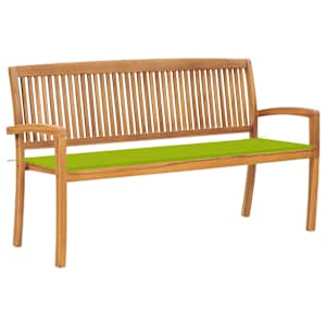 Stohovatelná zahradní lavice s poduškou 159 cm masivní teak - obrázek 1