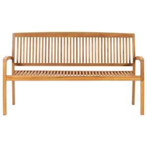 Stohovatelná zahradní lavice s poduškou 159 cm masivní teak - obrázek 3