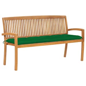 Stohovatelná zahradní lavice s poduškou 159 cm masivní teak - obrázek 1
