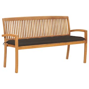 Stohovatelná zahradní lavice s poduškou 159 cm masivní teak - obrázek 1