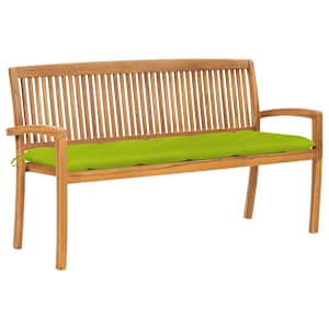 Stohovatelná zahradní lavice s poduškou 159 cm masivní teak - obrázek 1