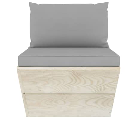 vidaXL Canap&eacute; central palette de jardin avec coussins &Eacute;pic&eacute;a impr&eacute;gn&eacute;