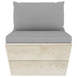vidaXL Canap&eacute; central palette de jardin avec coussins &Eacute;pic&eacute;a impr&eacute;gn&eacute;