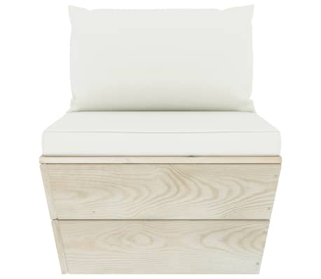 vidaXL Canap&eacute; central palette de jardin avec coussins &Eacute;pic&eacute;a impr&eacute;gn&eacute;