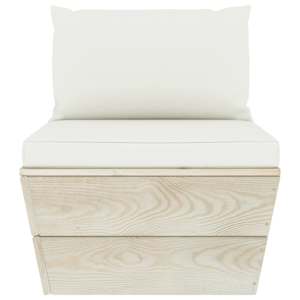 vidaXL Canap&eacute; central palette de jardin avec coussins &Eacute;pic&eacute;a impr&eacute;gn&eacute;