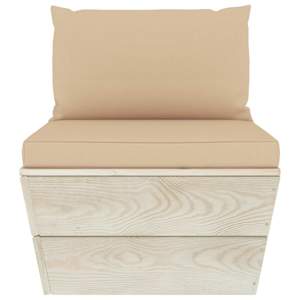 vidaXL Ogrodowa sofa środkowa z palet, poduszki, impregnowany świerk