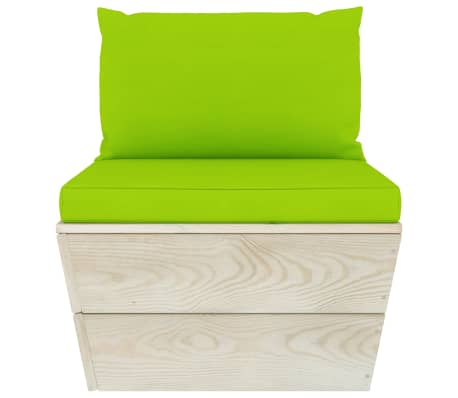vidaXL Sofá de centro paletes p/ jardim com almofadões abeto impreg.