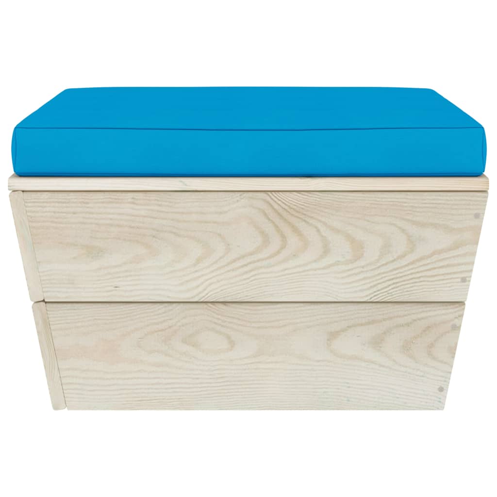 

vidaXL Tuinhocker met kussen pallet geïmpregneerd vurenhout