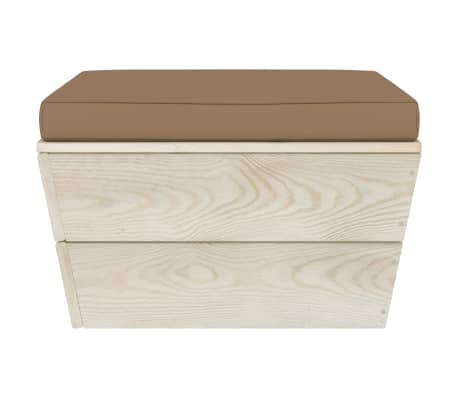 vidaXL Garten-Paletten-Hocker mit Kissen Impr&auml;gniertes Fichtenholz