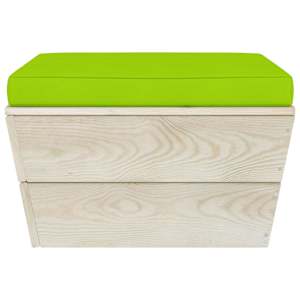 vidaXL Ottomana da Giardino su Pallet con Cuscino in Legno di Abete