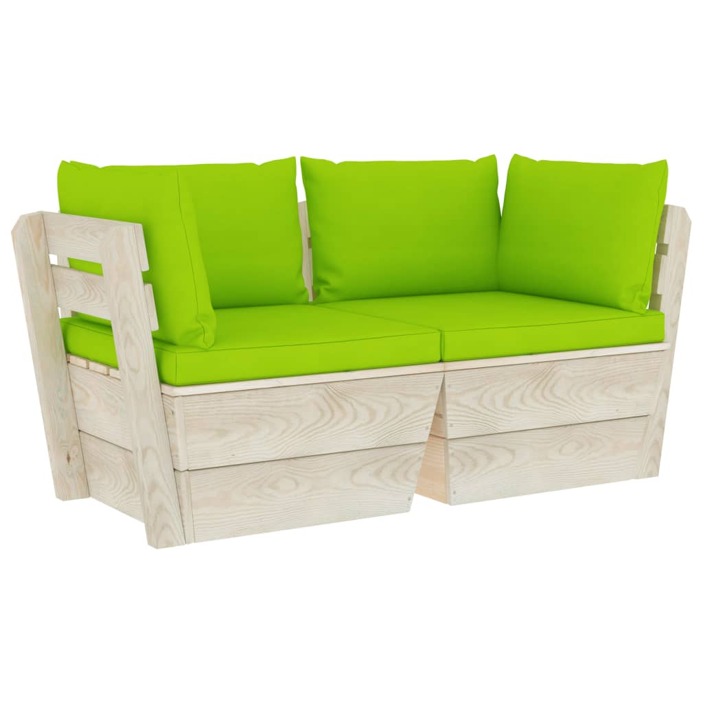 Garten-Palettensofa 2-Sitzer mit Kissen Fichtenholz kaufen 2