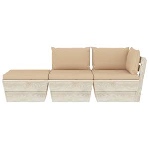 vidaXL Sodo baldų komplektas i&scaron; palečių su pagalvėlėmis, 3 dalių, eglė