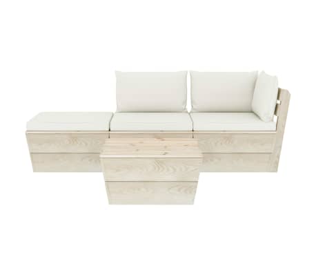 vidaXL 4-dijelna vrtna garnitura od paleta od smrekovine s jastucima