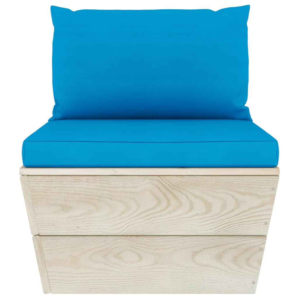 Sofa ogrodowa 4-osobowa z paletami, jasnoniebieska