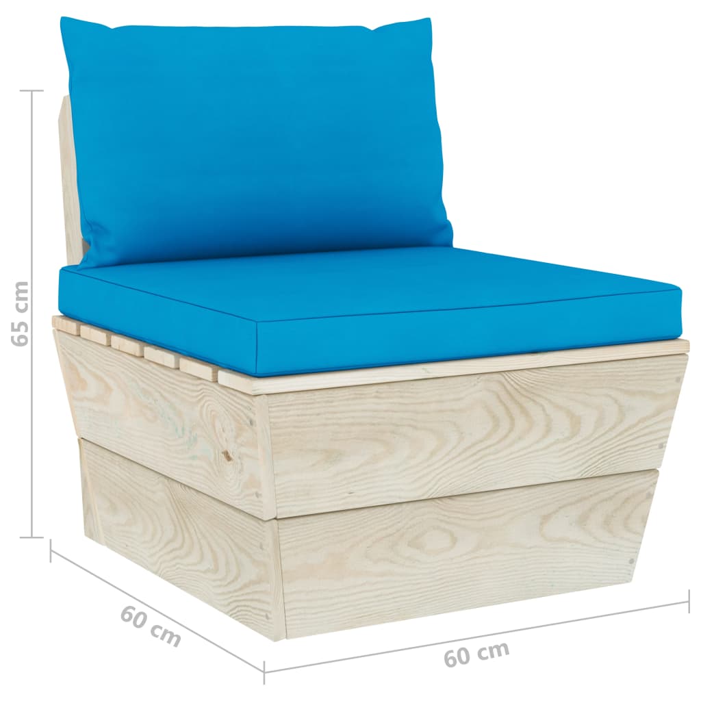 Garten-Palettensofa 4-Sitzer mit Kissen Fichtenholz kaufen 10