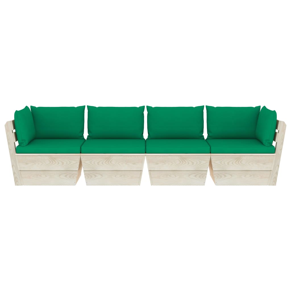 Garten-Palettensofa 4-Sitzer mit Kissen Fichtenholz kaufen 3