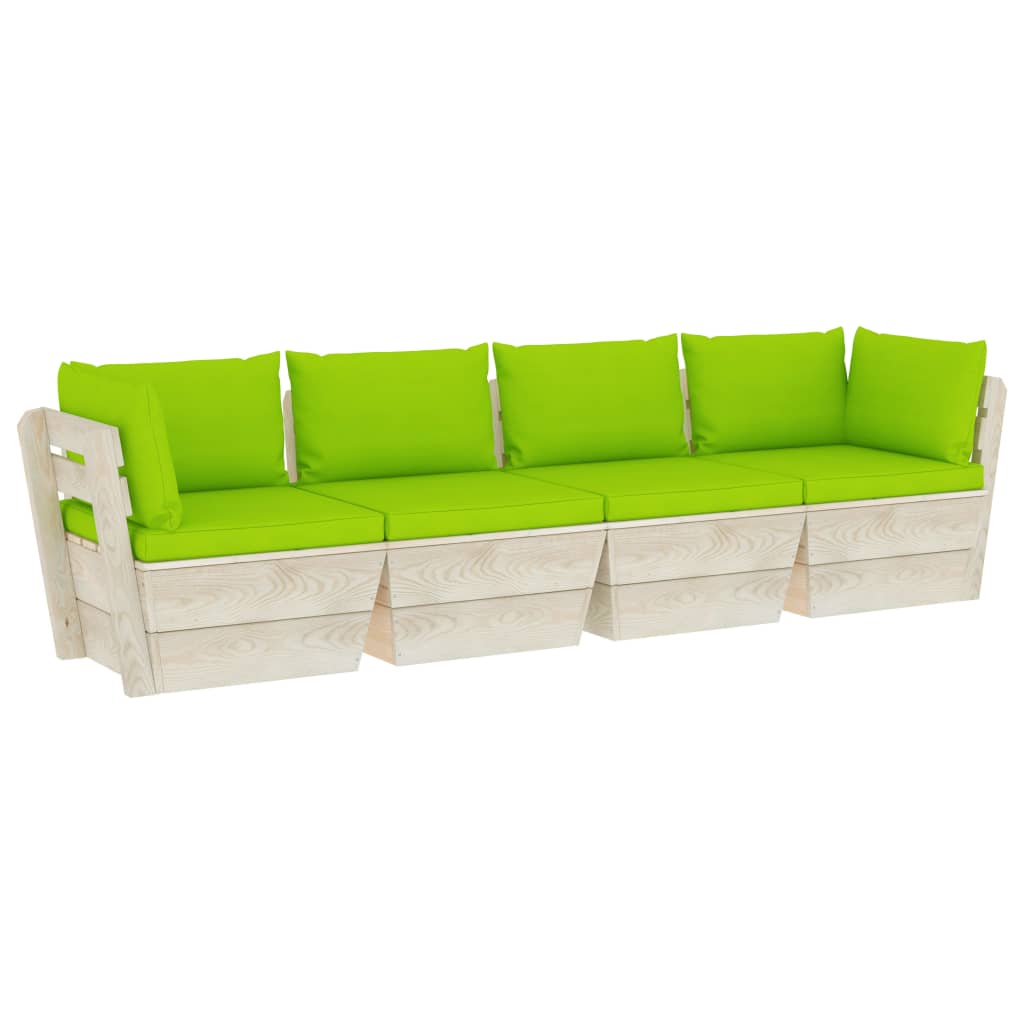 Garten-Palettensofa 4-Sitzer mit Kissen Fichtenholz kaufen 2