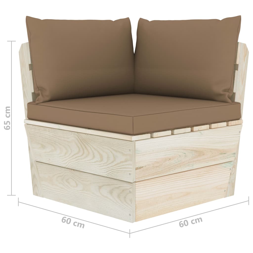 Set mobilier grădină din paleți cu perne, 5 piese, lemn molid