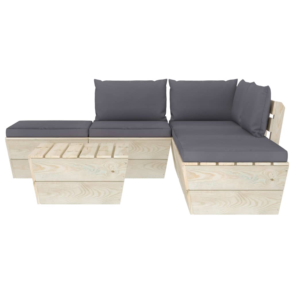 

vidaXL 6-delige Loungeset met kussens pallet vurenhout