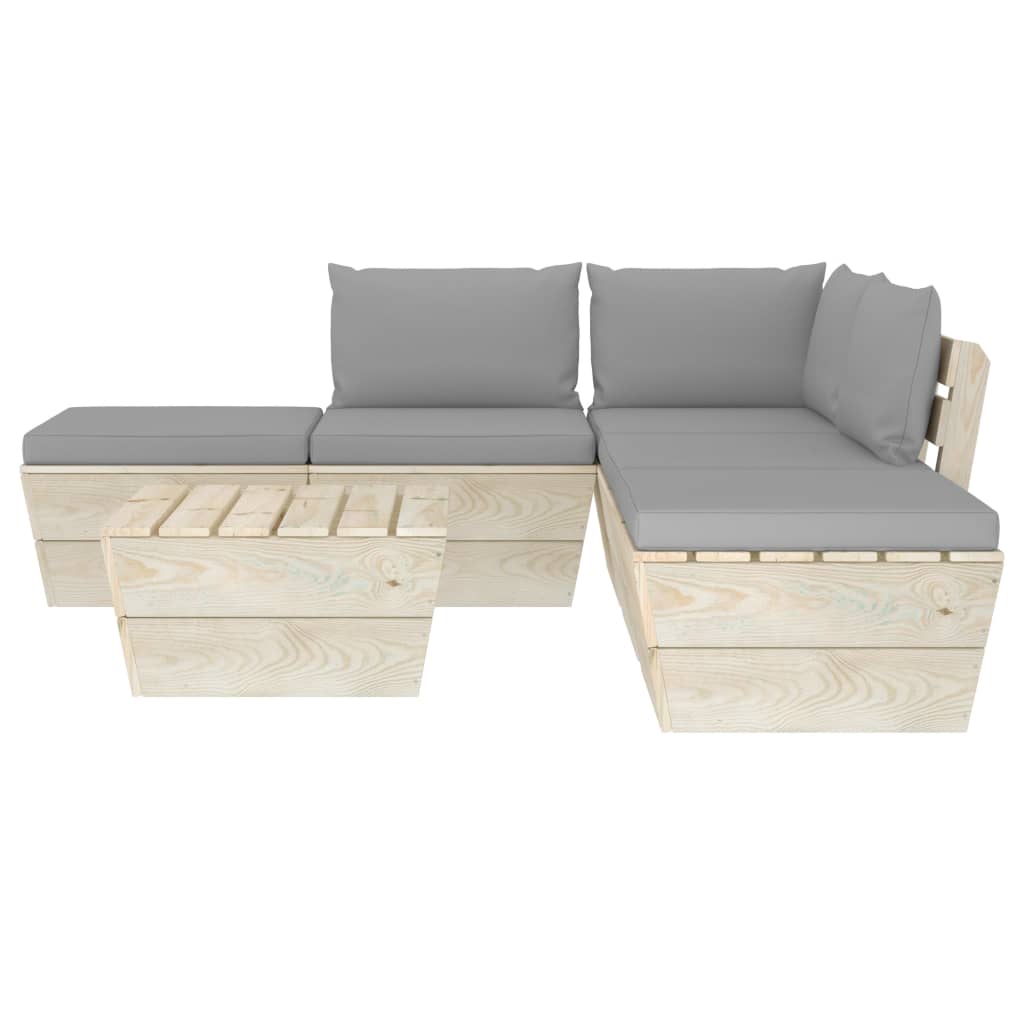 

vidaXL 6-delige Loungeset met kussens pallet vurenhout