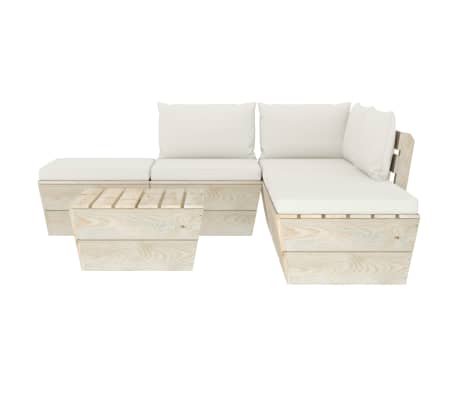 vidaXL Sodo baldų komplektas i&scaron; palečių su pagalvėlėmis, 6 dalių, eglė