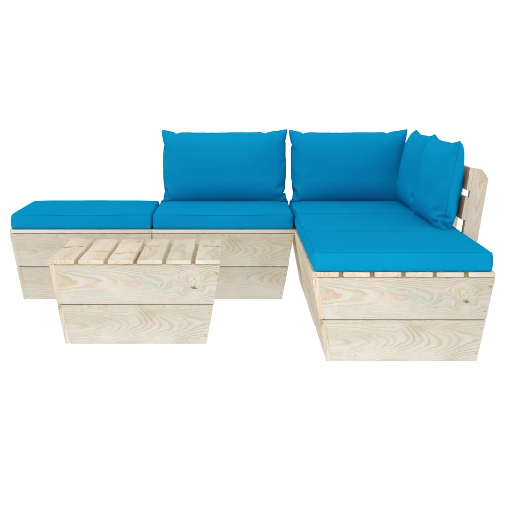 

vidaXL 6-delige Loungeset met kussens pallet vurenhout