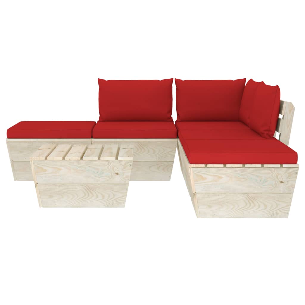 

vidaXL 6-delige Loungeset met kussens pallet vurenhout