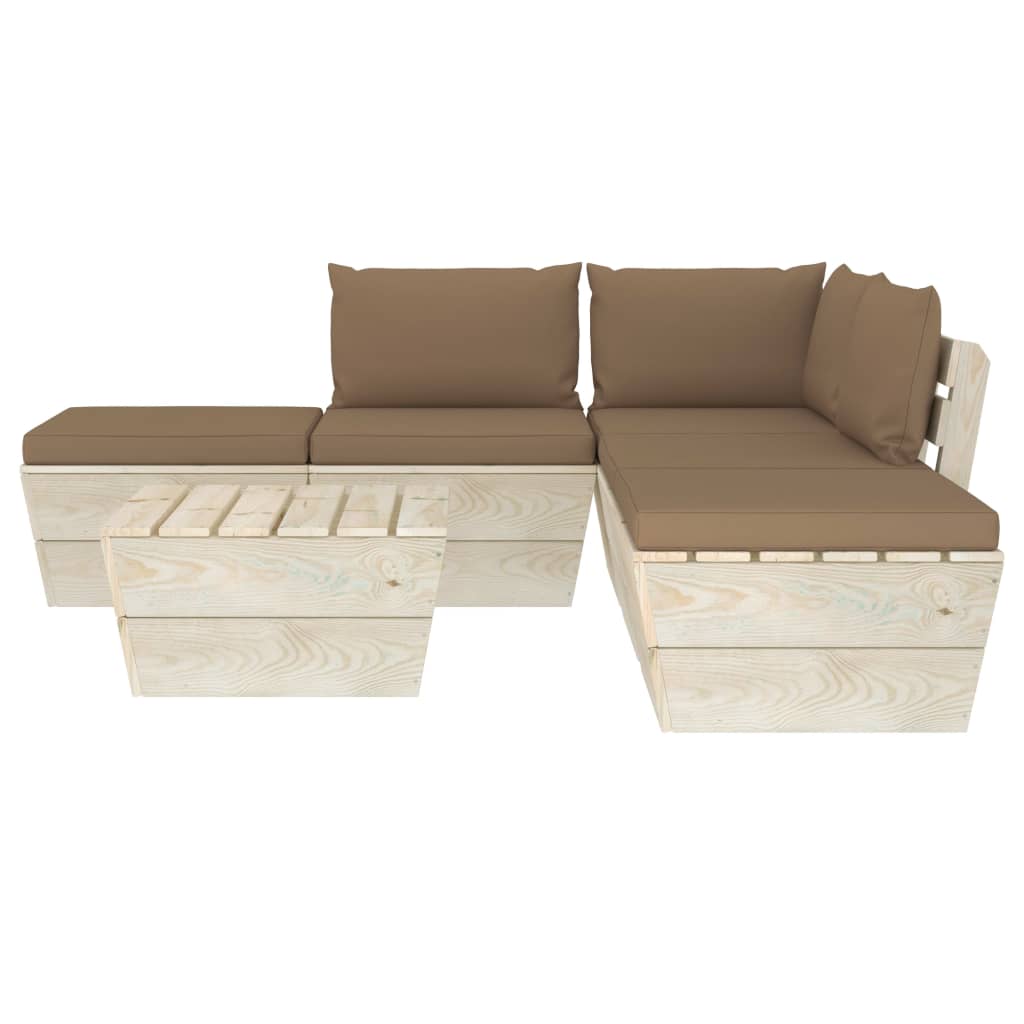 

vidaXL 6-delige Loungeset met kussens pallet vurenhout