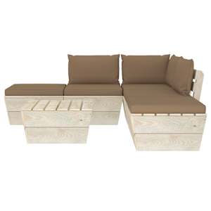 vidaXL Sodo baldų komplektas i&scaron; palečių su pagalvėlėmis, 6 dalių, eglė