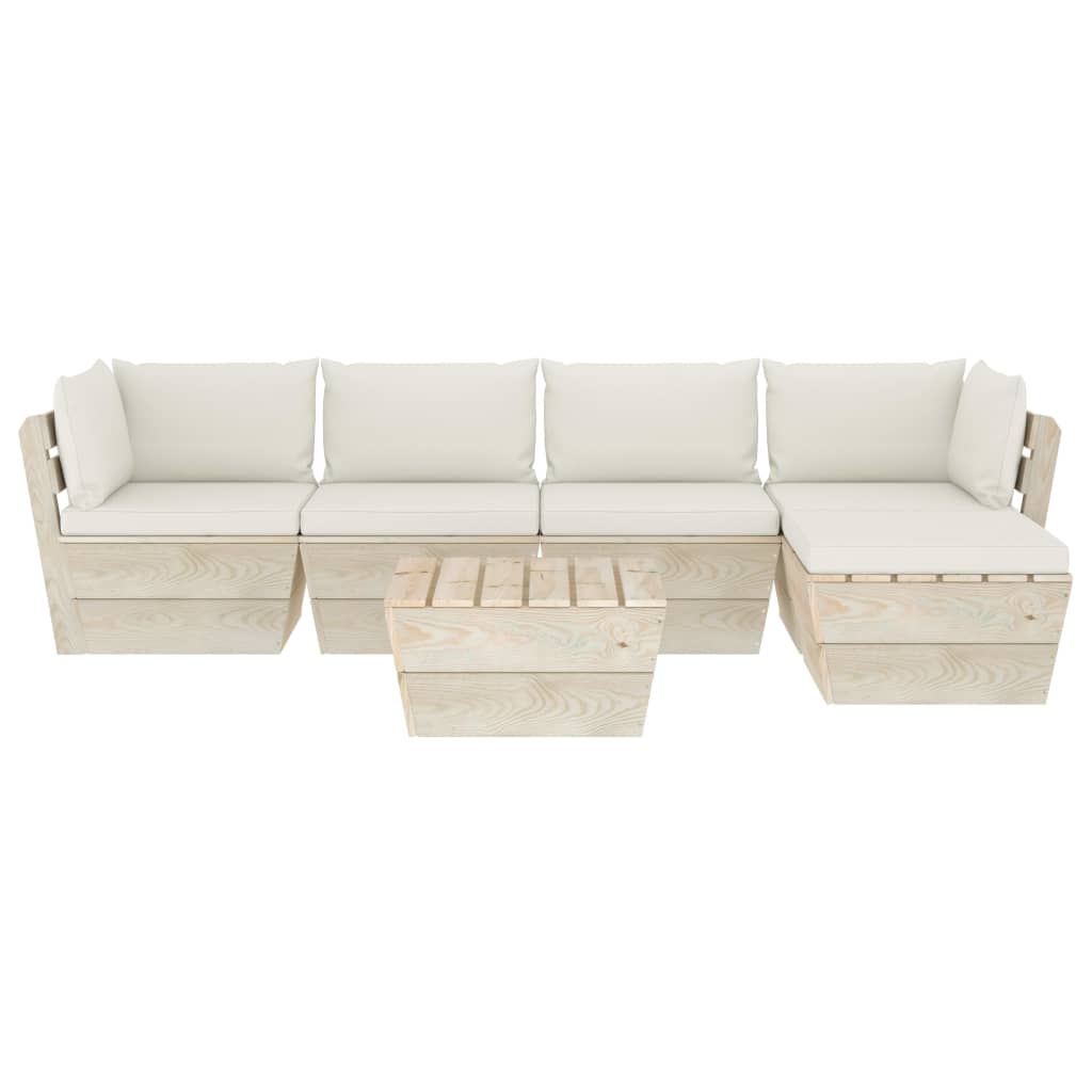 

vidaXL 6-delige Loungeset met kussens pallet vurenhout