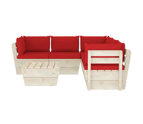 vidaXL 6 Parta Gar&eth;s&oacute;fasett &uacute;r Brettum me&eth; Sessum Grenivi&eth;i