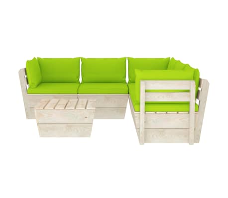 vidaXL Σαλόνι Κήπου από Παλέτες 6 τεμ. Ξύλο Ερυθρελάτης με Μαξιλάρια