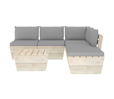 vidaXL 6-delige Loungeset met kussens pallet vurenhout