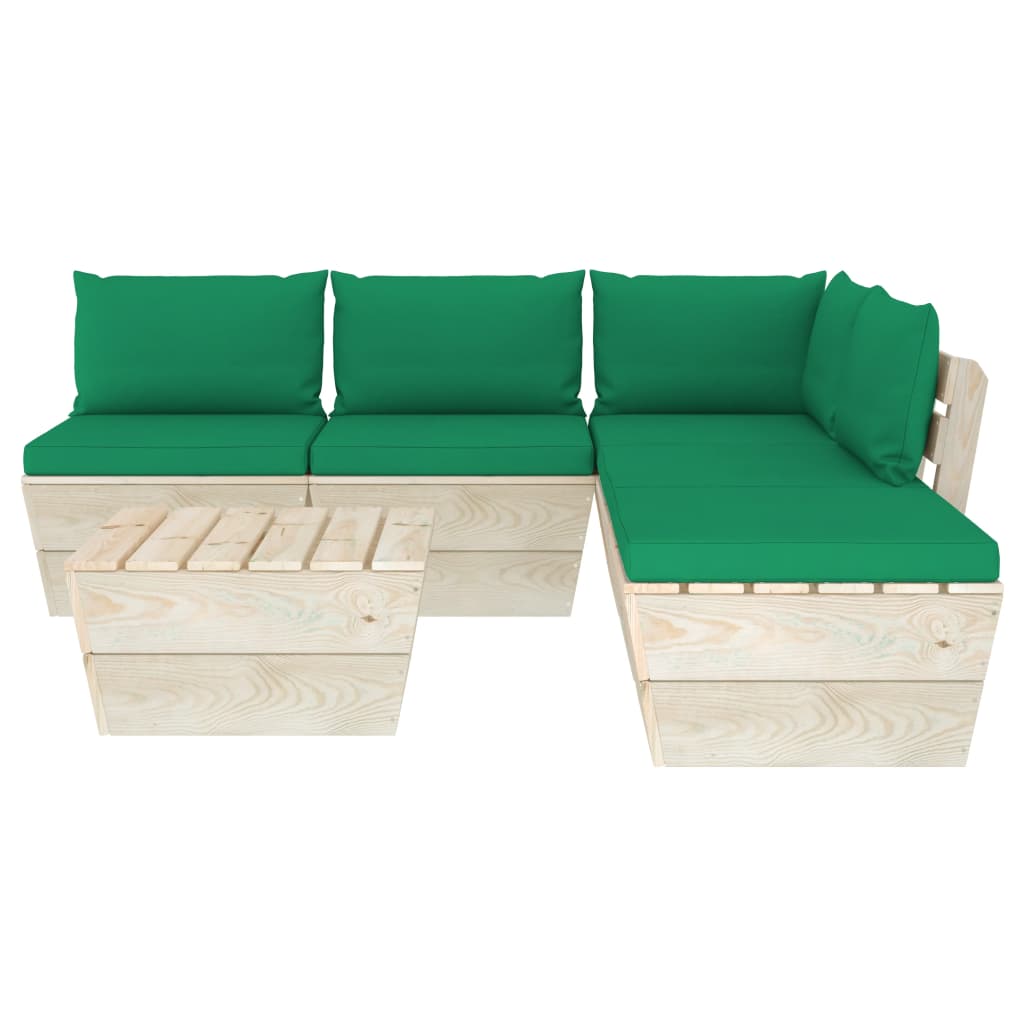 

vidaXL 6-delige Loungeset met kussens pallet vurenhout