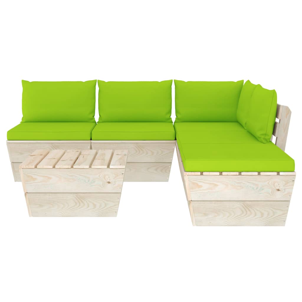 

vidaXL 6-delige Loungeset met kussens pallet vurenhout