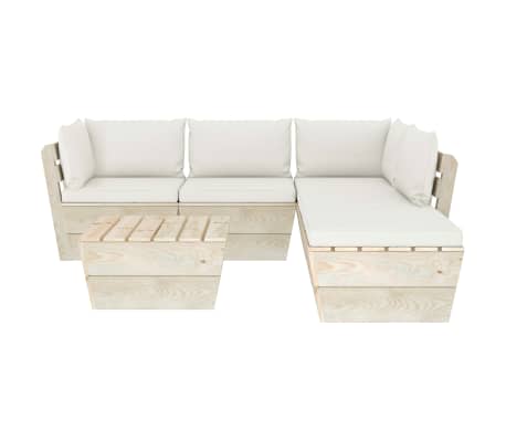 vidaXL 6 r&eacute;szes lucfenyő kerti raklap-b&uacute;torgarnit&uacute;ra p&aacute;rn&aacute;kkal