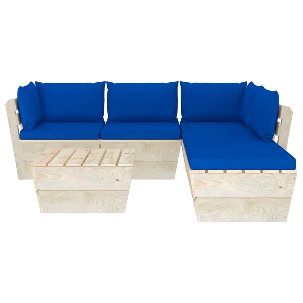 

vidaXL 6-delige Loungeset met kussens pallet vurenhout