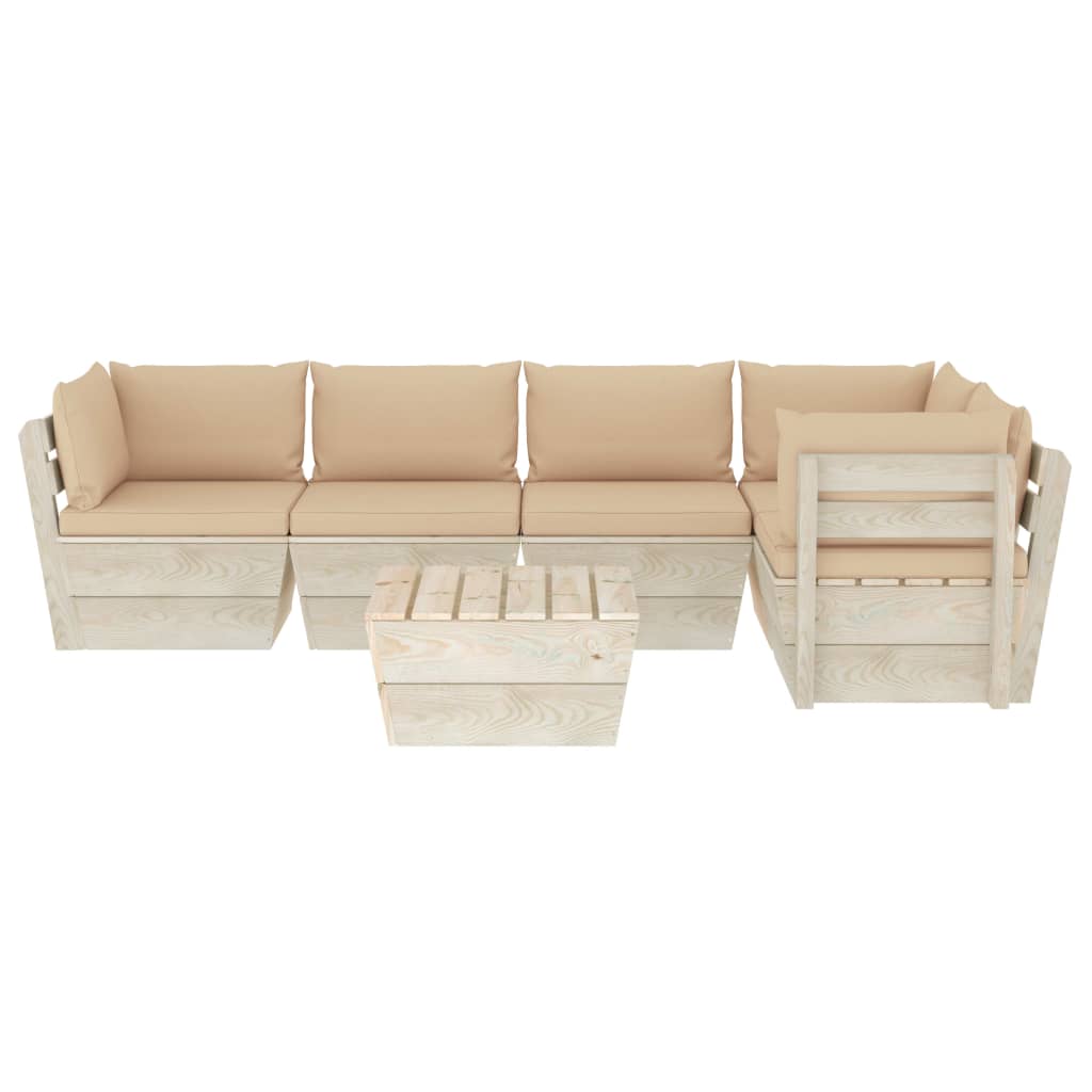 

vidaXL 6-delige Loungeset met kussens pallet vurenhout