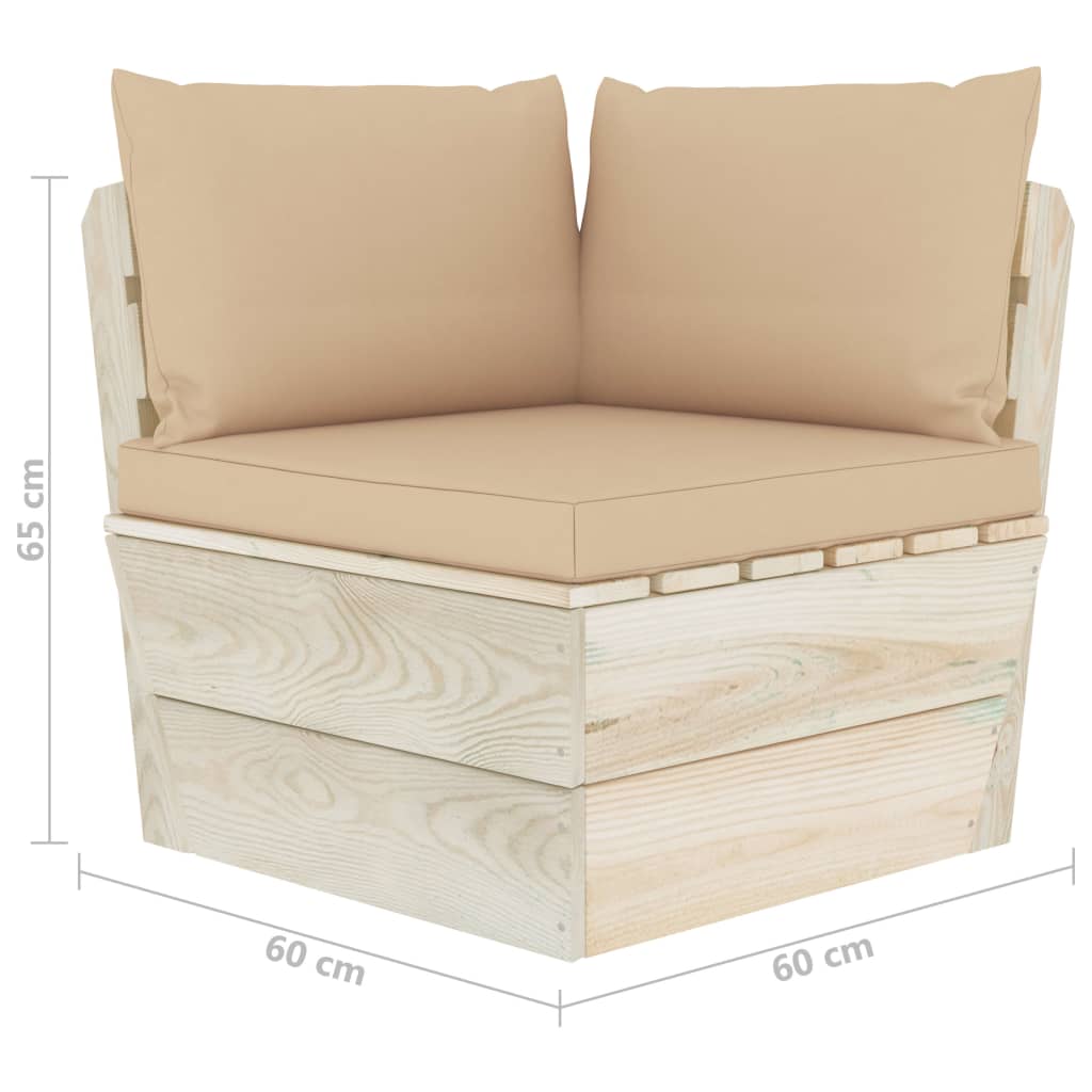 Set mobilier grădină din paleți cu perne, 6 piese, lemn molid