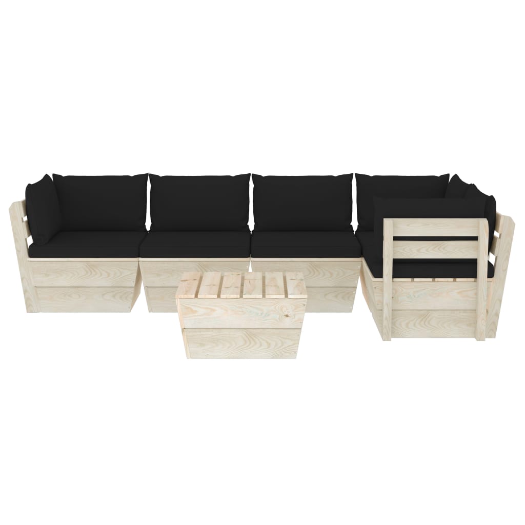 

vidaXL 6-delige Loungeset met kussens pallet vurenhout