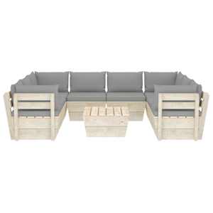 vidaXL 9 Parta Gar&eth;s&oacute;fasett &uacute;r Brettum me&eth; Sessum Grenivi&eth;i