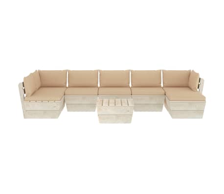 vidaXL Sodo baldų komplektas i&scaron; palečių su pagalvėlėmis, 8 dalių, eglė