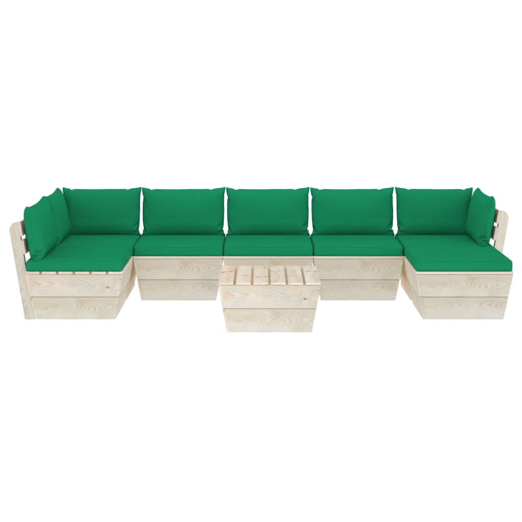 

vidaXL 8-delige Loungeset met kussens pallet vurenhout