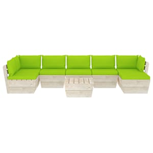 vidaXL 8-tlg. Garten-Sofagarnitur aus Paletten mit Kissen Fichtenholz
