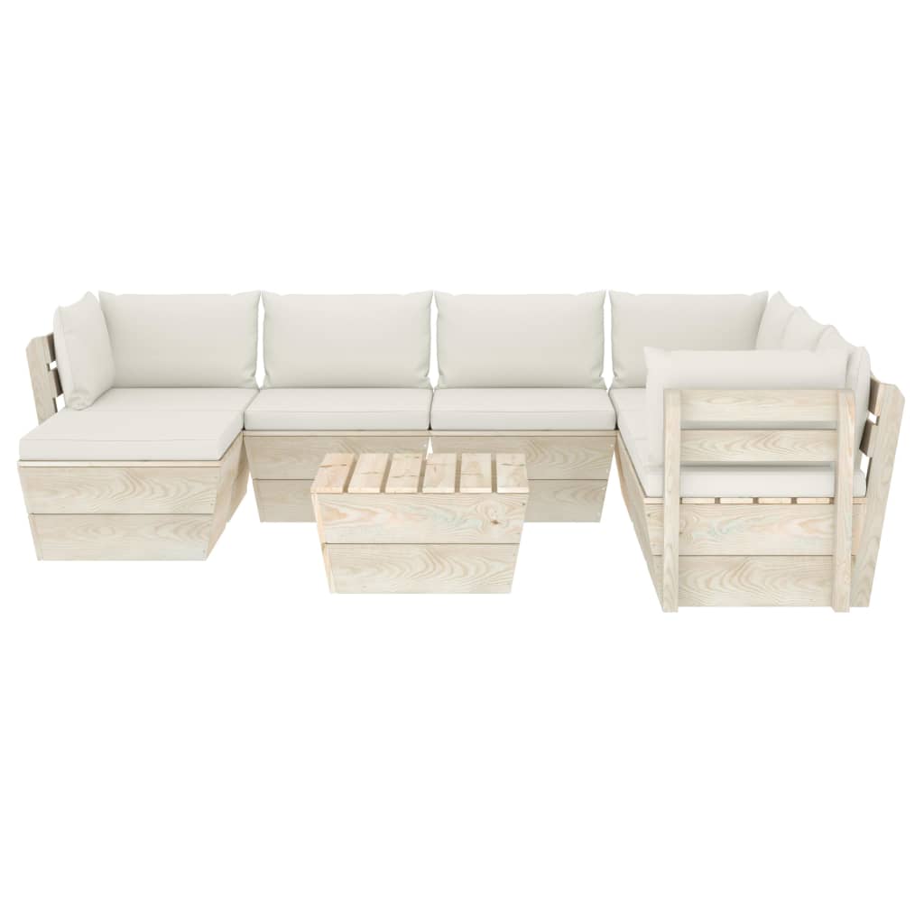 

vidaXL 8-delige Loungeset met kussens pallet vurenhout