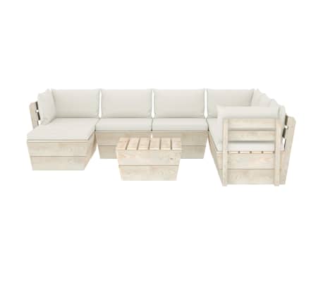 vidaXL 8-cz. ogrodowy zestaw wypoczynkowy z palet, poduszki, świerk