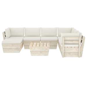 vidaXL 8-cz. ogrodowy zestaw wypoczynkowy z palet, poduszki, świerk